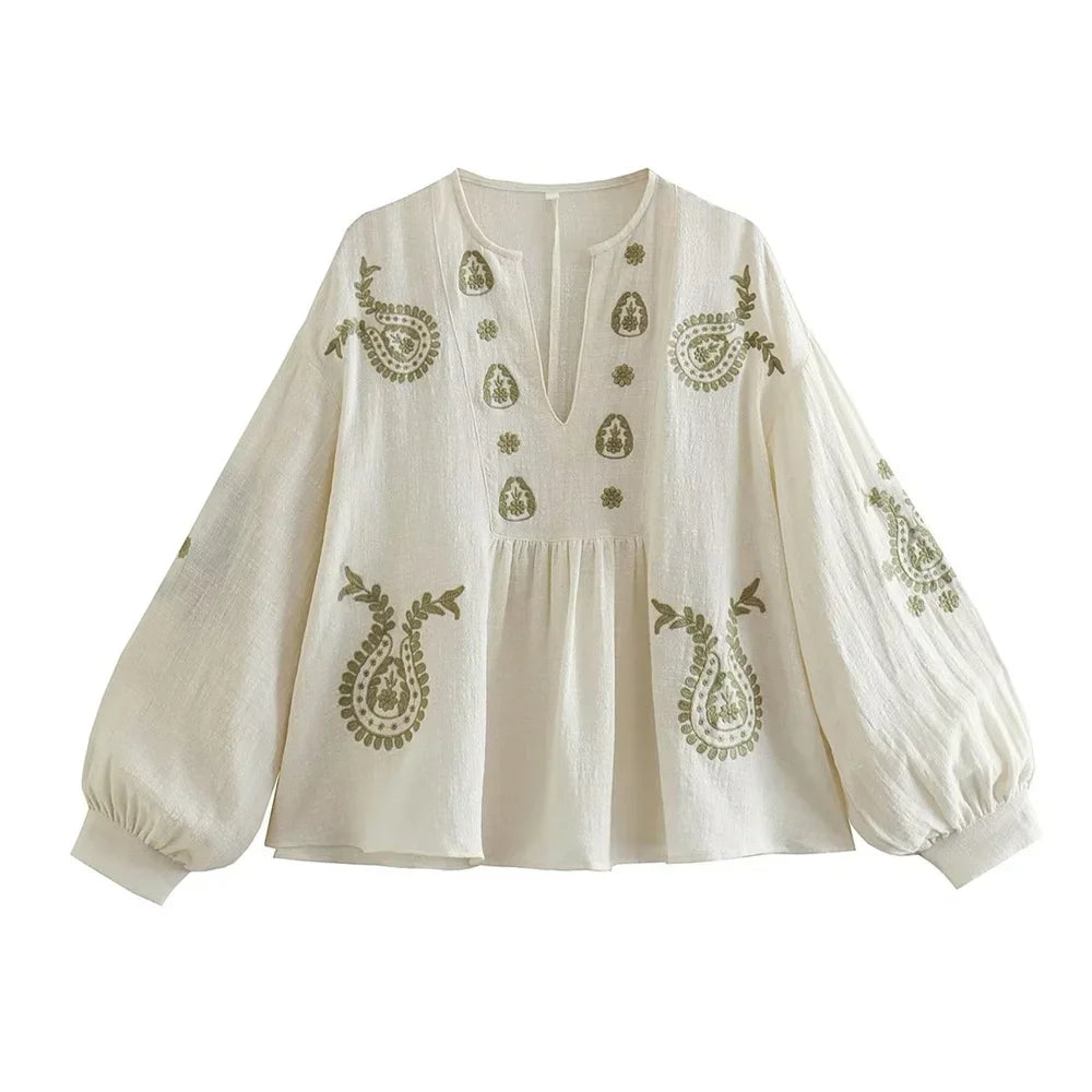 Amélie & Rose™ | Emma - Boho Cotton Blouse