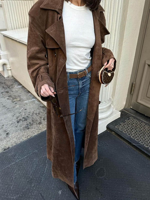 Amélie & Rose™ | Suede Trench Coat