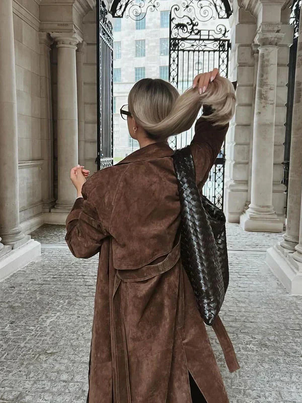 Amélie & Rose™ | Suede Trench Coat
