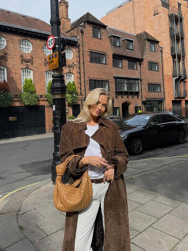 Amélie & Rose™ | Suede Trench Coat
